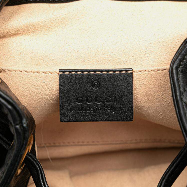 Pre Owned Gucci Black GG Marmont Matelasse Calfskin Backpack