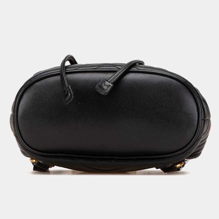 Pre Owned Gucci Black GG Marmont Matelasse Calfskin Backpack