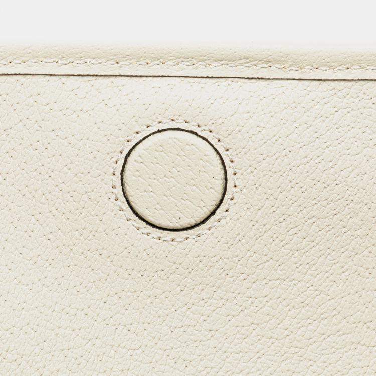 Pre Owned Gucci Beige/White Leather Canvas GG Supreme Ophidia Belt Bag
