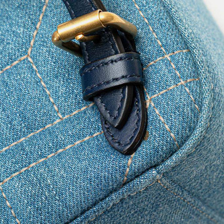 Pre Owned Gucci Small GG Marmont Pearl Denim Backpack
