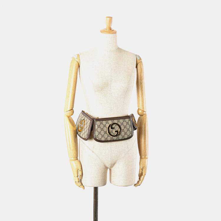 Pre Owned Gucci Beige/Brown Mini GG Supreme Blondie Belt Bag