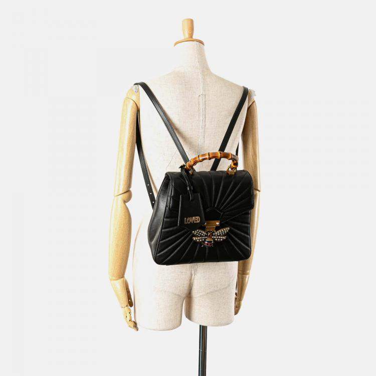 Pre Owned Gucci Calfskin Bamboo Trapuntata Queen Margaret Backpack