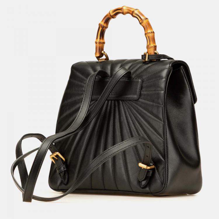 Pre Owned Gucci Calfskin Bamboo Trapuntata Queen Margaret Backpack