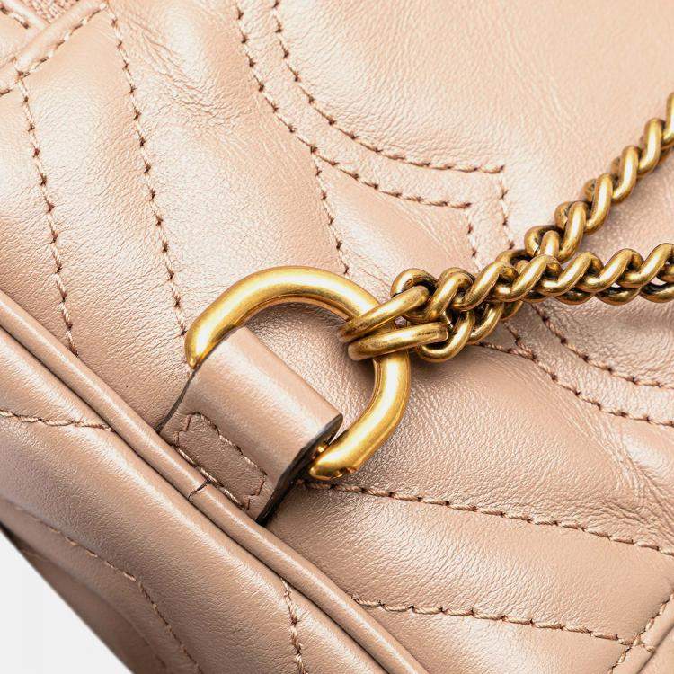Pre Owned GG Marmont Round Matelasse Leather Backpack