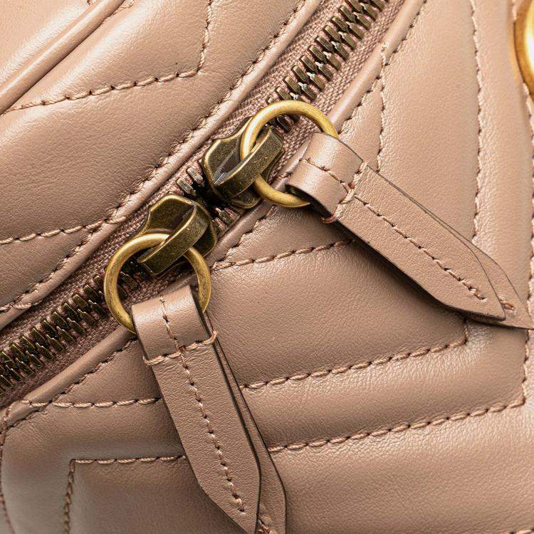 Pre Owned GG Marmont Round Matelasse Leather Backpack