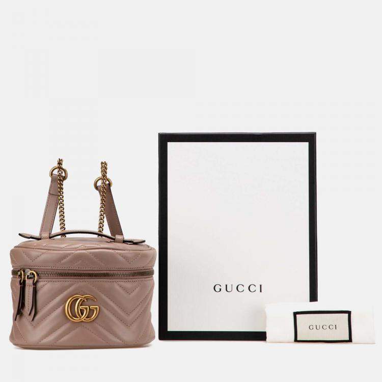 Pre Owned GG Marmont Round Matelasse Leather Backpack