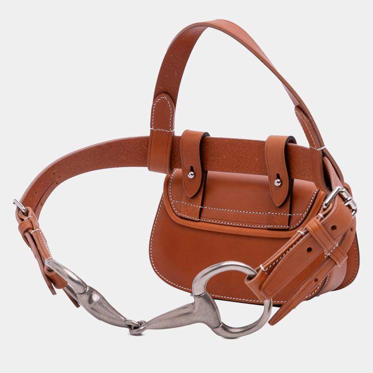 Pre Owned Gucci Mini Leather Bamboo 1947 Belt Bag