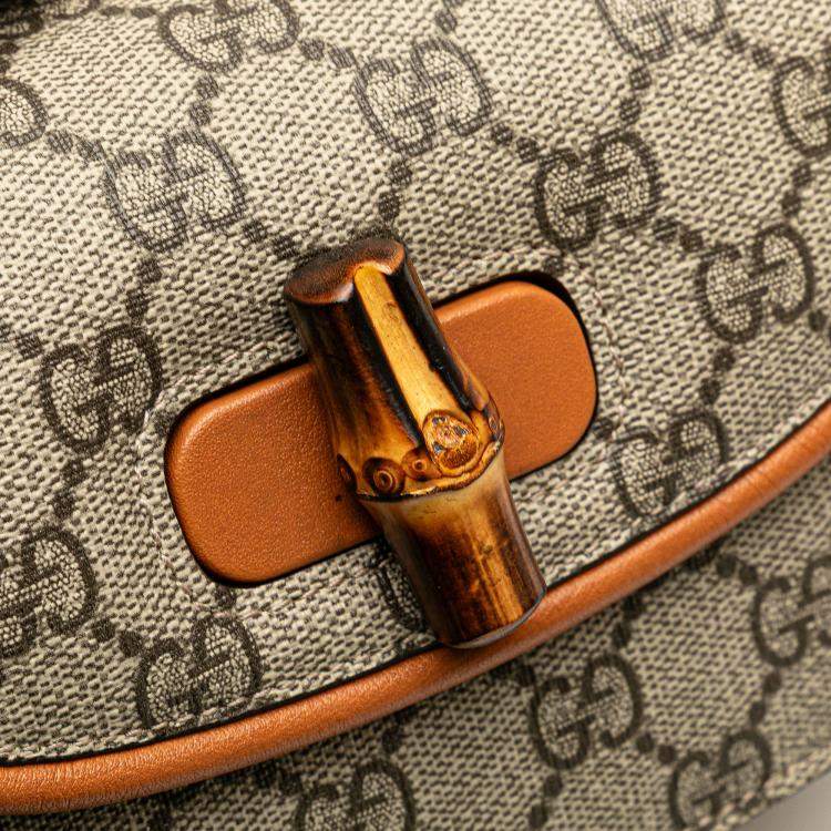 Pre Owned Gucci Mini GG Supreme Web Bamboo 1947 Belt Bag