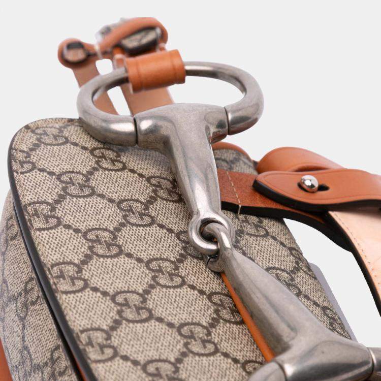 Pre Owned Gucci Mini GG Supreme Web Bamboo 1947 Belt Bag