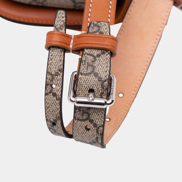 Pre Owned Gucci Mini GG Supreme Web Bamboo 1947 Belt Bag