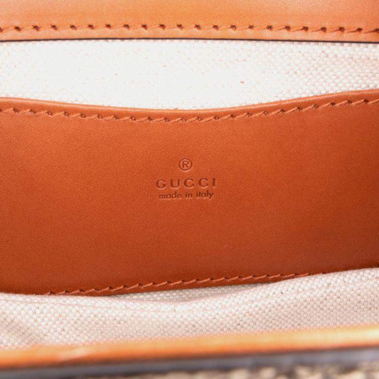 Pre Owned Gucci Brown Mini GG Supreme Web Bamboo 1947 Belt Bag
