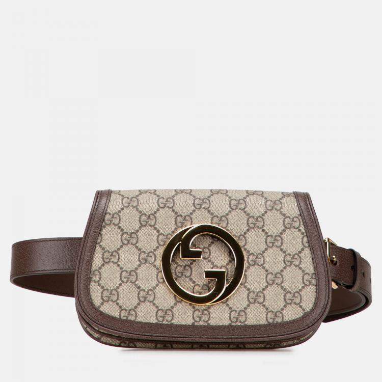 Pre Owned Gucci Brown GG Supreme Blondie Belt Bag