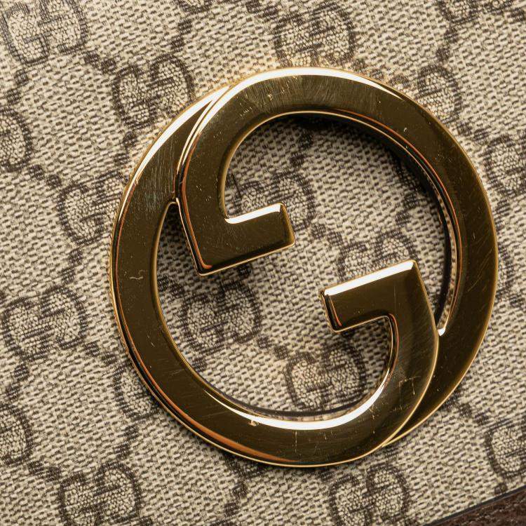 Pre Owned Gucci Brown GG Supreme Blondie Belt Bag