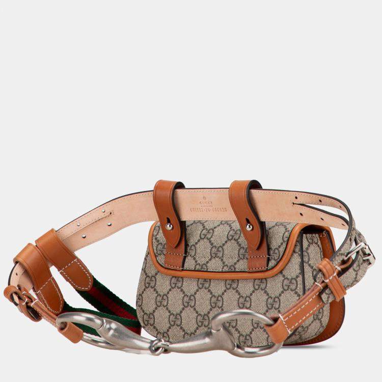 Pre Owned Mini GG Supreme Web Bamboo 1947 Belt Bag