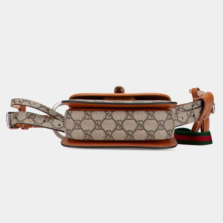 Pre Owned Mini GG Supreme Web Bamboo 1947 Belt Bag