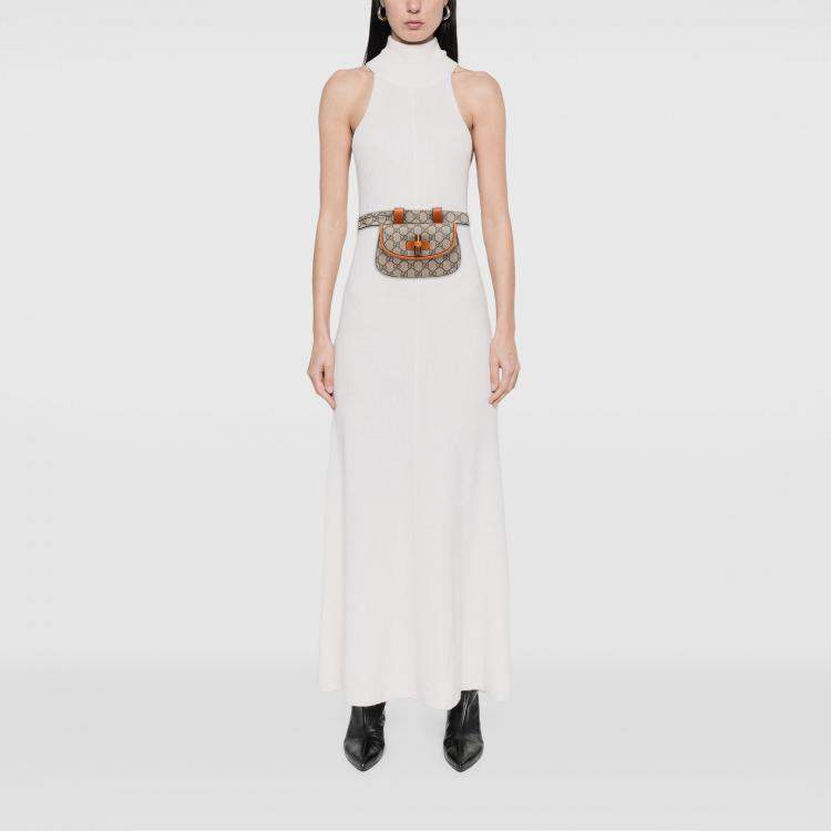 Pre Owned Mini GG Supreme Web Bamboo 1947 Belt Bag