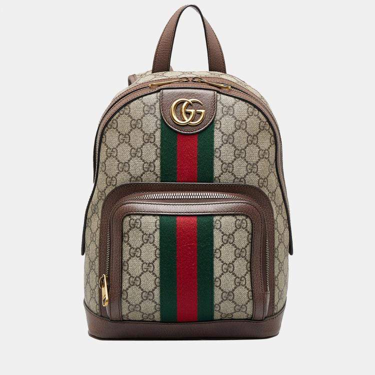 Gucci Beige,Brown,Multicolor Small GG Supreme Ophidia Backpack