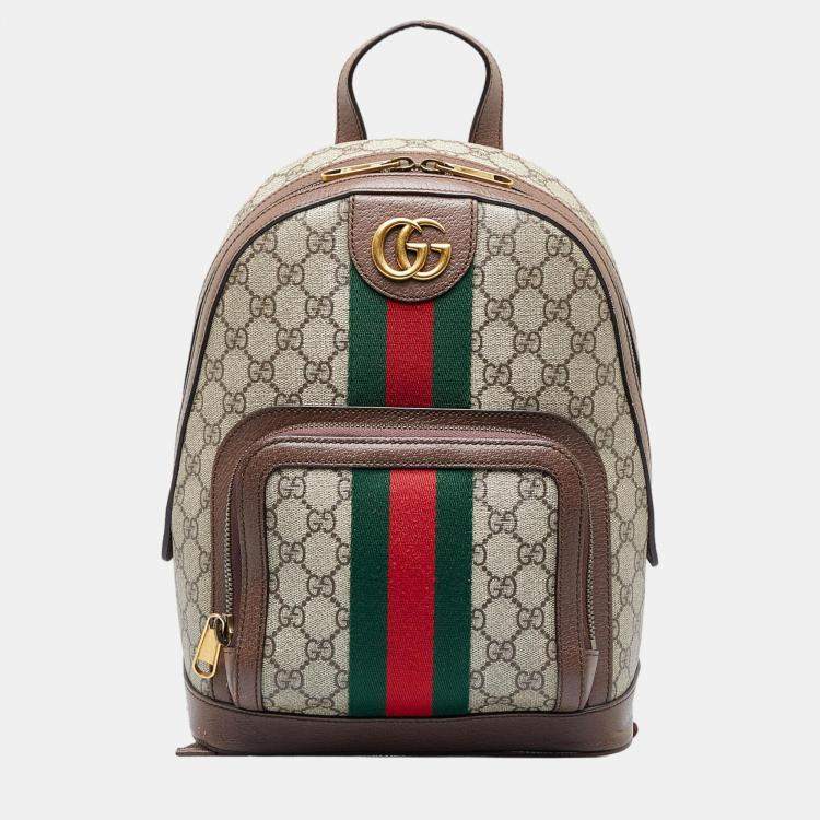 Gucci Beige Brown Small GG Supreme Ophidia Backpack Gucci TLC