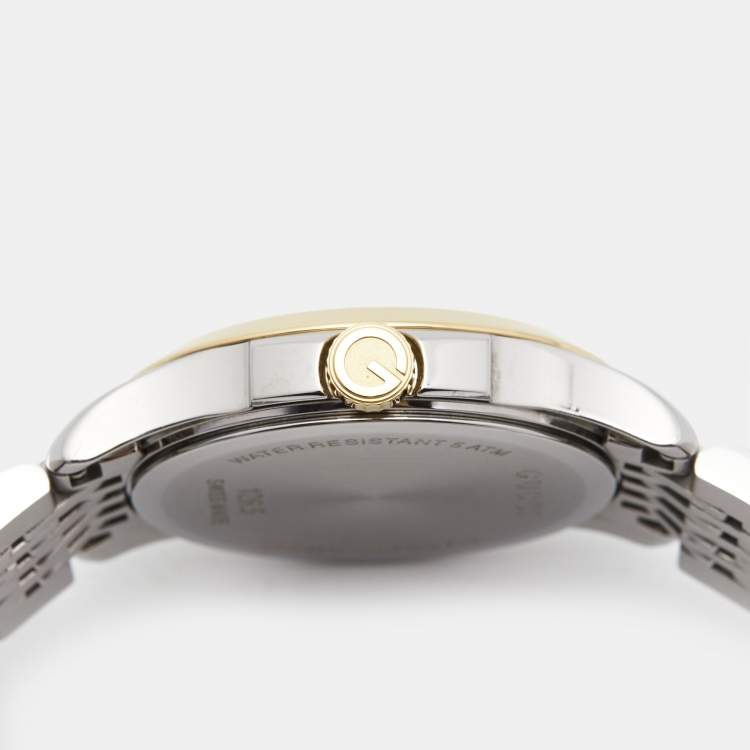 Pre Owned Gucci Silver Two-Tone Stainless Steel G Timeless 126.5 Women's Wristwatch 27 mm