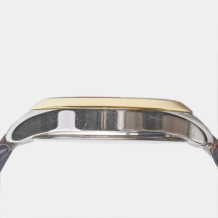 Pre Owned Gucci Silver Two-Tone Stainless Steel G Timeless 126.5 Women's Wristwatch 27 mm