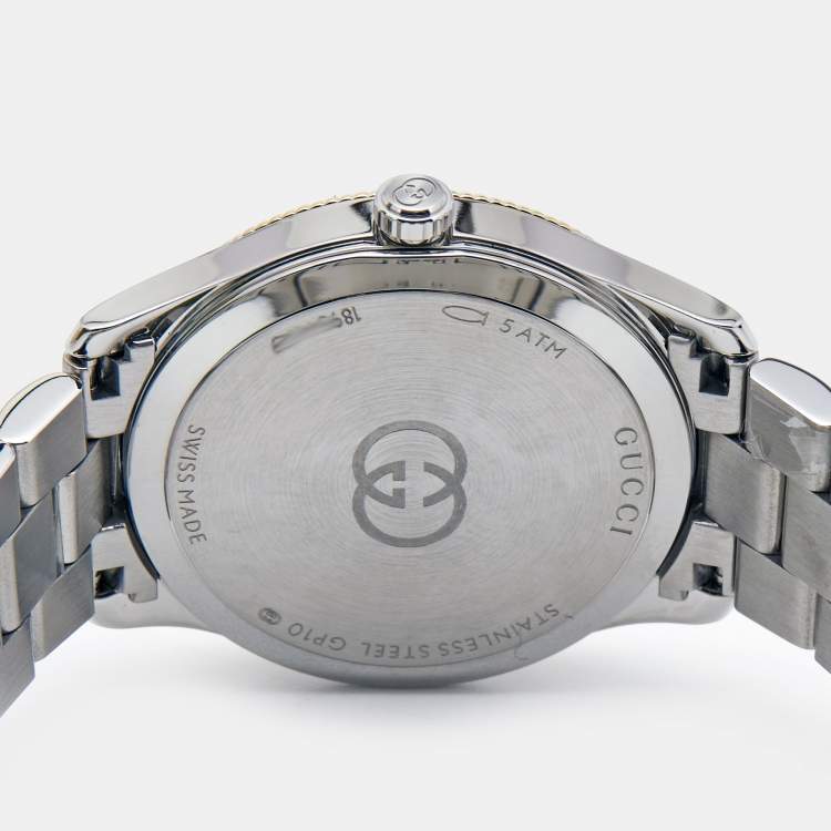 Pre Owned Gucci Silver Two-Tone Stainless steel G-Timeless YA1265063 Women's Wristwatch 29 mm