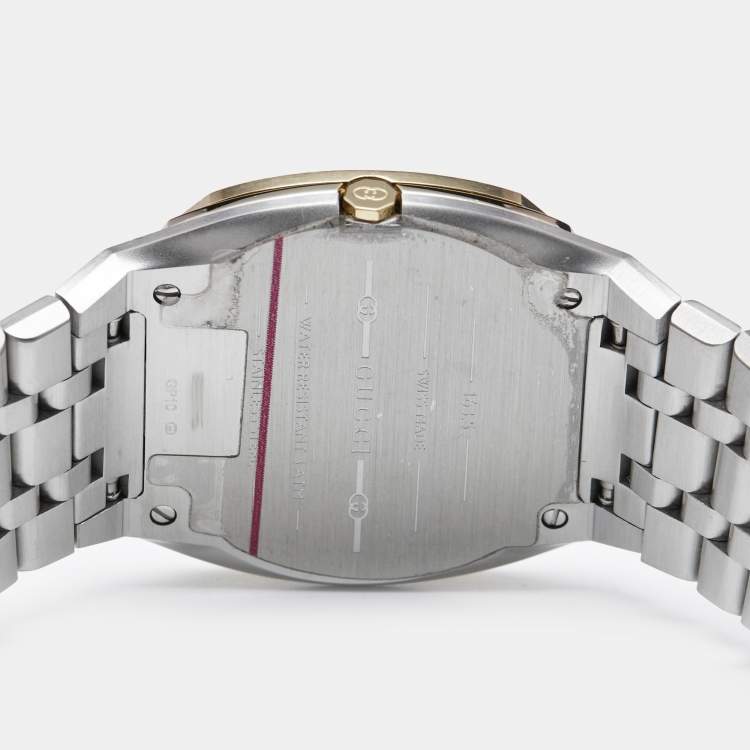 Pre Owned Gucci Golden Brass 18K Gold Plated Stainless Steel 25H YA163502 Women's Wristwatch 30 mm