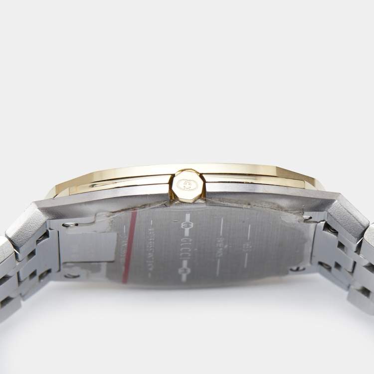 Pre Owned Gucci Golden Brass 18K Gold Plated Stainless Steel 25H YA163502 Women's Wristwatch 30 mm
