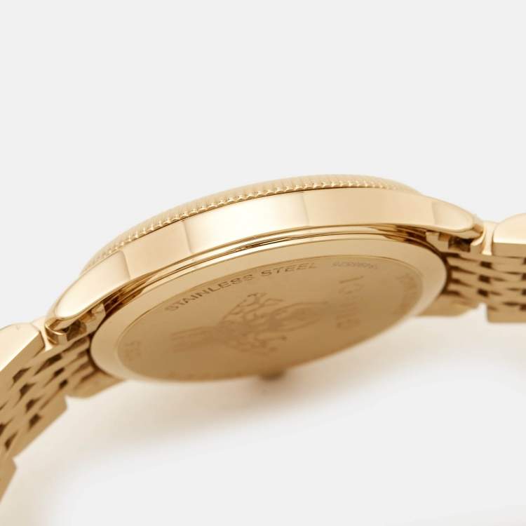 Pre Owned Gucci Silver Gold Plated Stainless Steel G- Timeless YA1265021 Women's Wristwatch 29 mm 