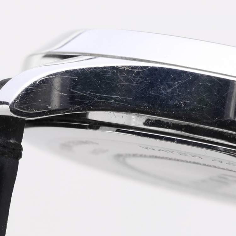 Pre Owned Gucci Black Stainless Steel G-Timeless 17237419 Leather Strap Women's Wristwatch 38 mm