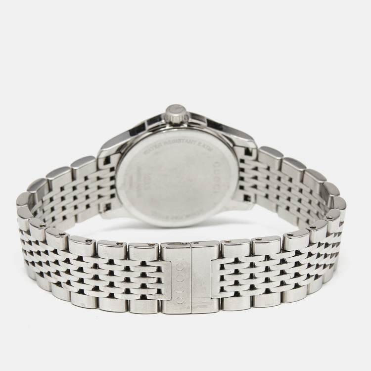 Pre Owned Gucci Brown Stainless Steel G-Timeless YA126503 Women's Wristwatch 27 mm