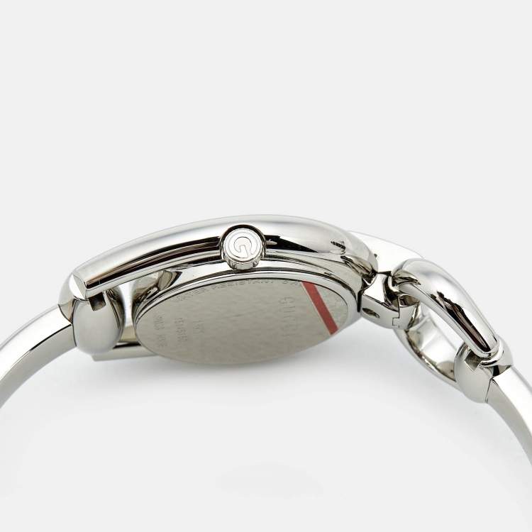 Pre Owned Gucci Mother Of Pearl Stainless Steel Horsebit YA139506  Women's Wristwatch 28 mm