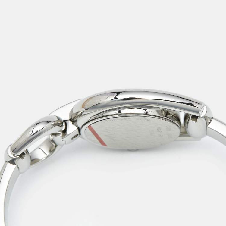 Pre Owned Gucci Mother Of Pearl Stainless Steel Horsebit YA139506  Women's Wristwatch 28 mm