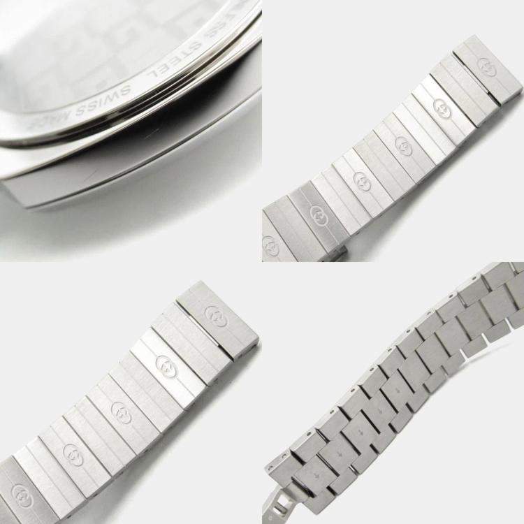 Pre Owned Gucci Grip YA157401 Quartz White Stainless Steel Women's Wristwatch 35 mm