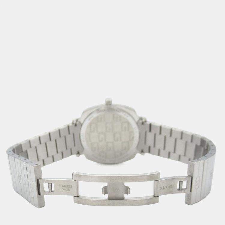 Pre Owned Gucci Grip YA157401 Quartz White Stainless Steel Women's Wristwatch 35 mm