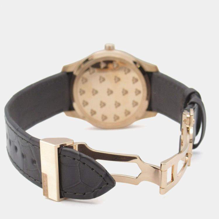 Pre Owned Gucci G-Timeless 717070 IDLA0 8599 Automatic Brown 18k Rose Gold Women's Wristwatch 40 mm