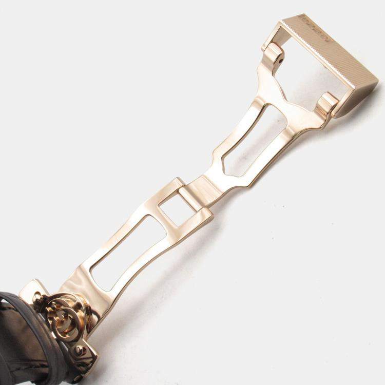 Pre Owned Gucci G-Timeless 717070 IDLA0 8599 Automatic Brown 18k Rose Gold Women's Wristwatch 40 mm