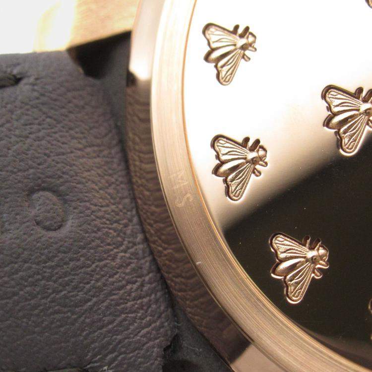 Pre Owned Gucci G-Timeless 717070 IDLA0 8599 Automatic Brown 18k Rose Gold Women's Wristwatch 40 mm