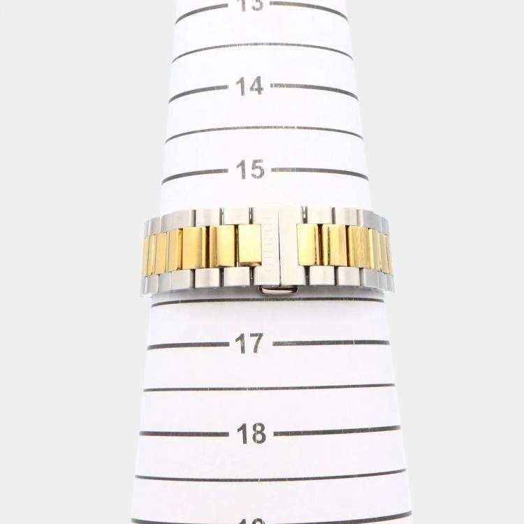 Pre Owned Gucci G-Timeless 126.4 Quartz Silver Gold Plated Stainless Steel Women's Wristwatch 38 mm