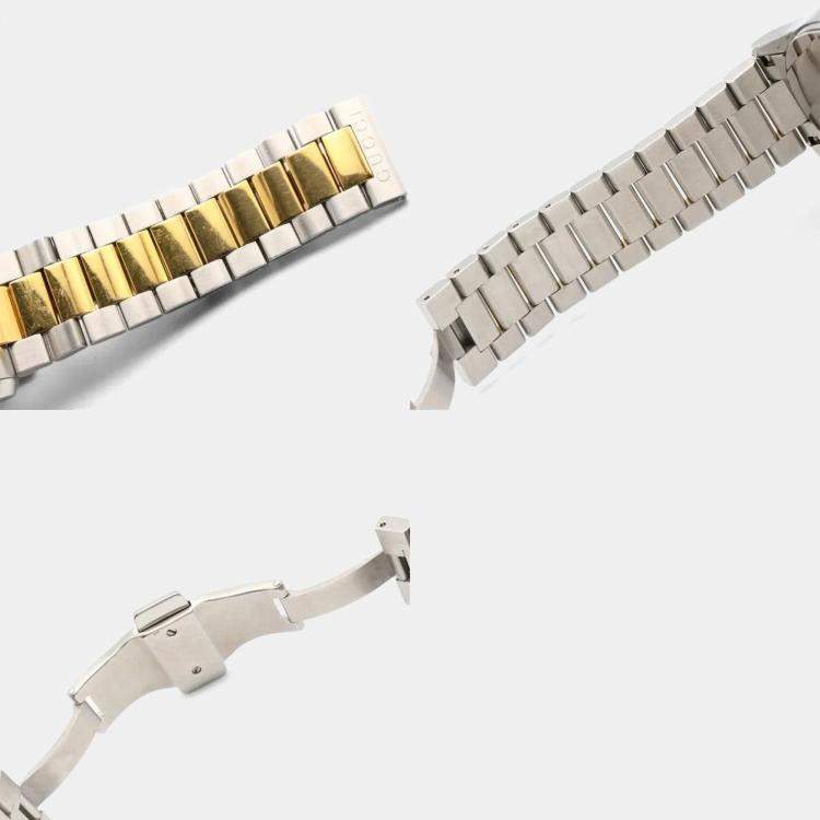 Pre Owned Gucci G-Timeless 126.4 Quartz Silver Gold Plated Stainless Steel Women's Wristwatch 38 mm
