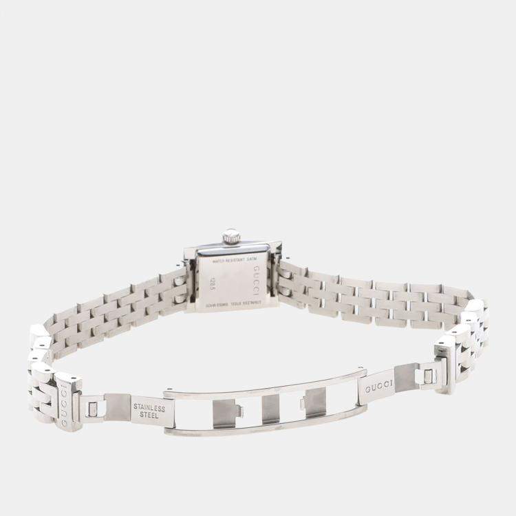 Pre Owned Gucci G Frame YA128507 Quartz Color Diamonds Stainless Steel Women's Wristwatch 14mm