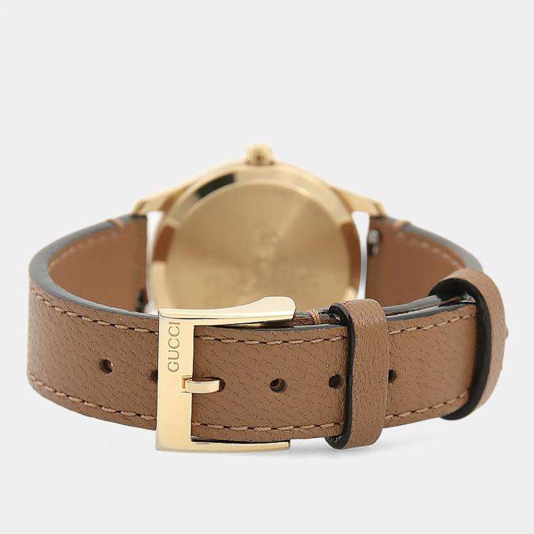 Pre Owned Gucci G Timeless 126.5 Quartz White Stainless Steel Women's Wristwatch 29mm