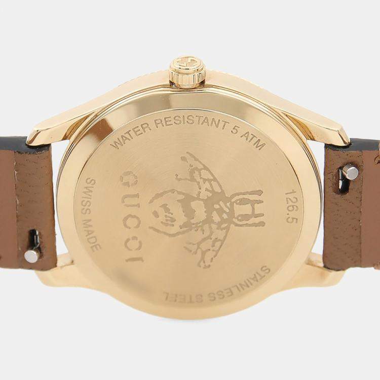 Pre Owned Gucci G Timeless 126.5 Quartz White Stainless Steel Women's Wristwatch 29mm