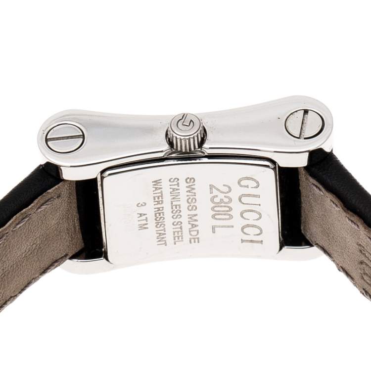Pre Owned Gucci Black Stainless Steel 2300L Women's Wristwatch 17 mm