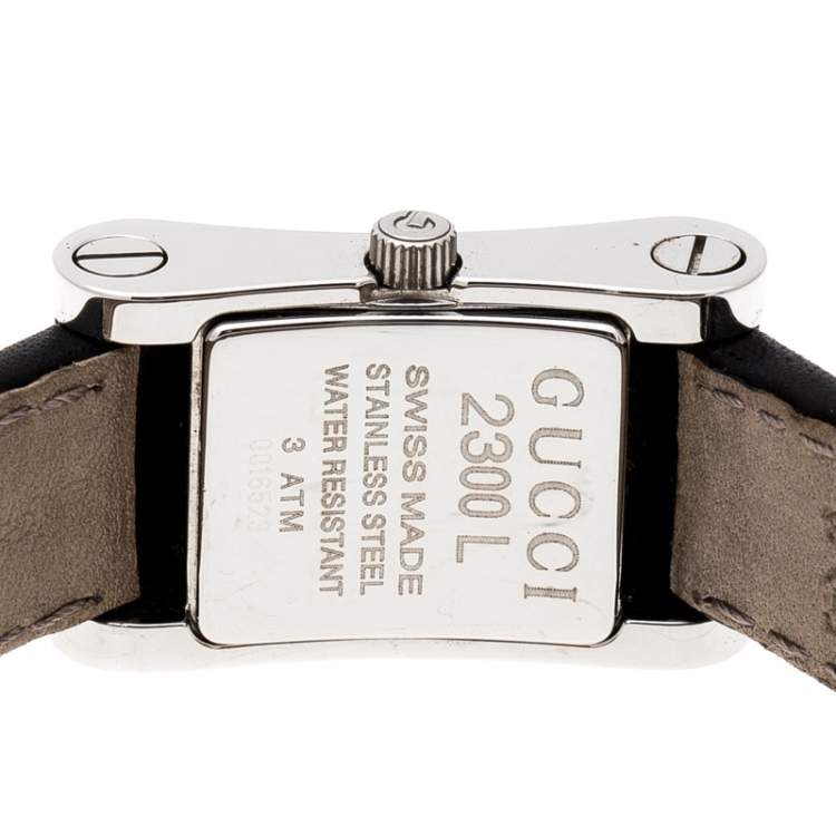 Pre Owned Gucci Black Stainless Steel 2300L Women's Wristwatch 17 mm