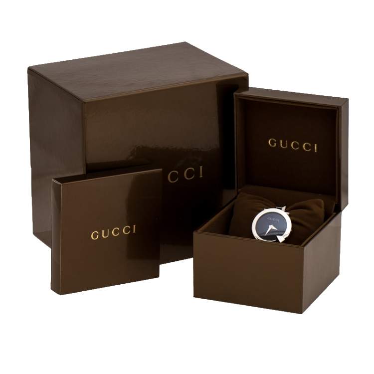 Pre Owned Gucci Black Stainless Steel Chiodo YA122502 Women's Wristwatch 36 mm