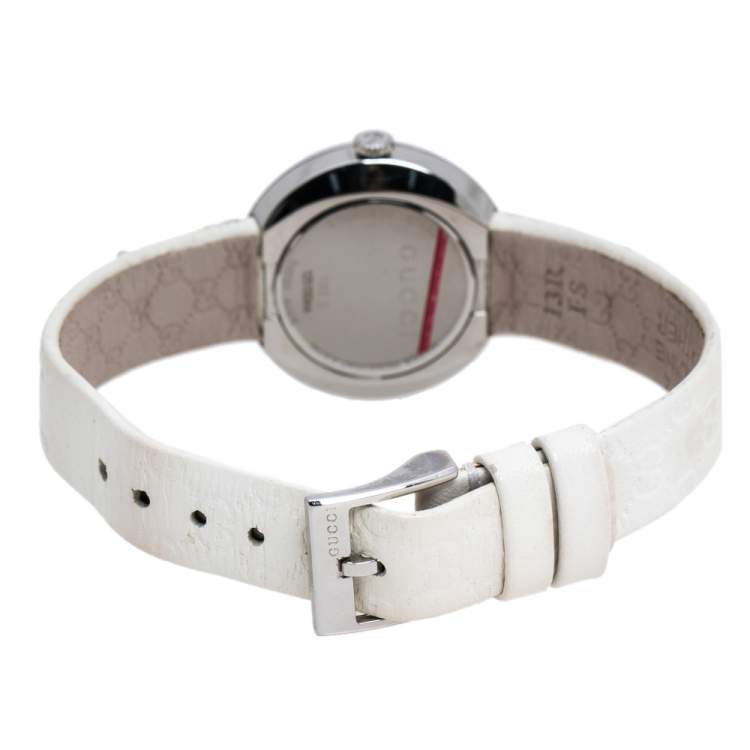 Pre Owned Gucci Silver Stainless Steel U-Play 129.5 Women's Wristwatch 27 mm