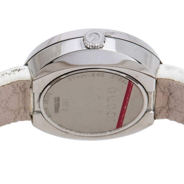 Pre Owned Gucci Silver Stainless Steel U-Play 129.5 Women's Wristwatch 27 mm