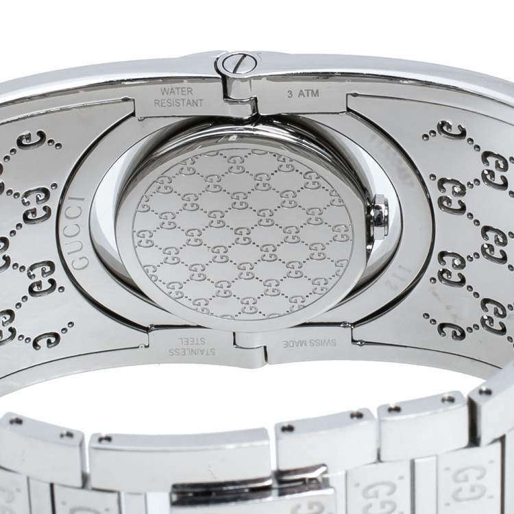 Pre Owned Gucci  Bronze Stainless Steel Diamond Twirl 112 Women's Wristwatch 23 mm