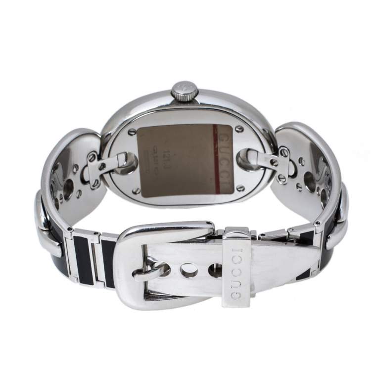 Pre Owned Gucci Black Stainless Steel Marina Chain 121.3 Women's Wristwatch 32MM