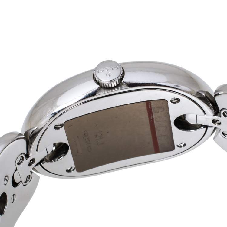 Pre Owned Gucci Black Stainless Steel Marina Chain 121.3 Women's Wristwatch 32MM